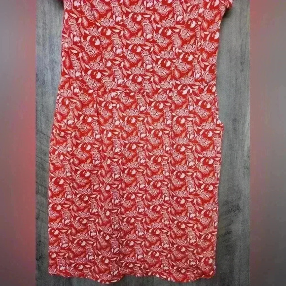 Boden Pheobe Jersey Dress Orange Sunset Jungle Bloom Size 8P Women's - Picture 10 of 13